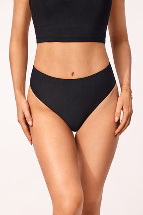 Ribbed High-Waisted Bikini Bottom