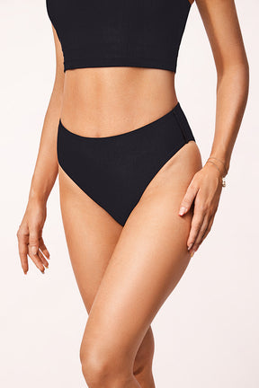 Ribbed High-Waisted Bikini Bottom