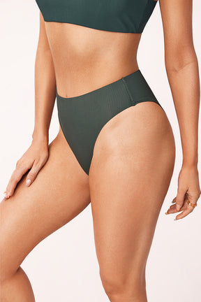 Ribbed High-Waisted Bikini Bottom