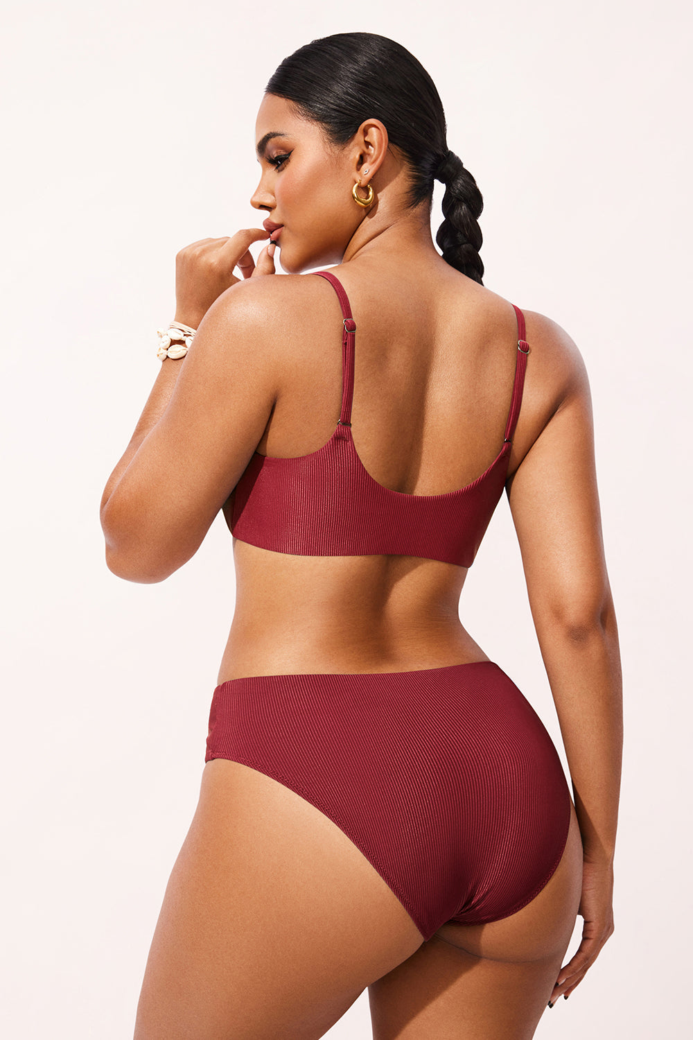 Ribbed Scoop Neck Bikini Top