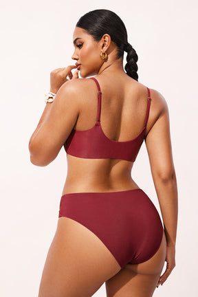 Ribbed Scoop Neck Bikini Top