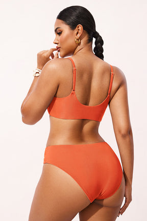 Ribbed Scoop Neck Bikini Top