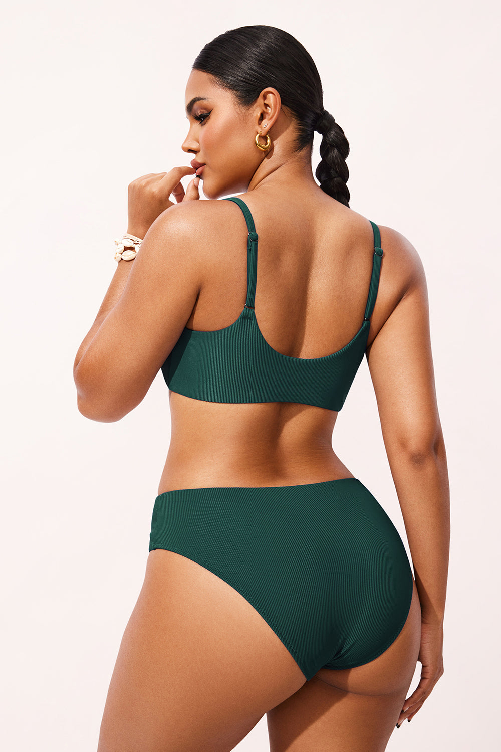 Ribbed Scoop Neck Bikini Top
