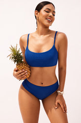 Ribbed Scoop Neck Bikini Set