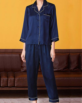 Conjunto Pijama Calça e Blusa - Seda Natural Puro Conforto